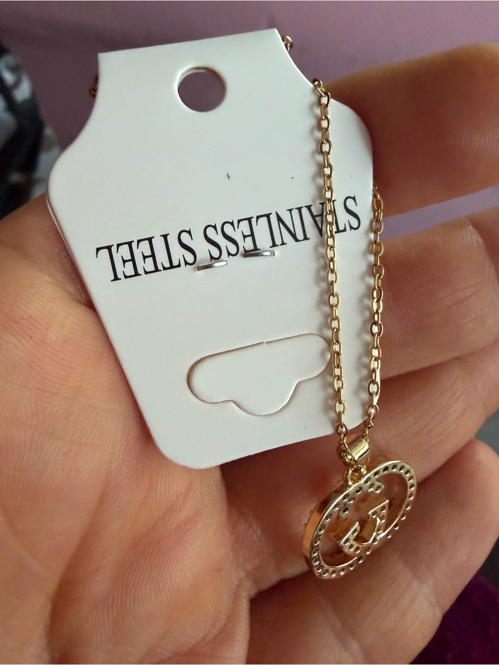 Unbranded Gold-Tone Stainless Steel Medallion Necklace